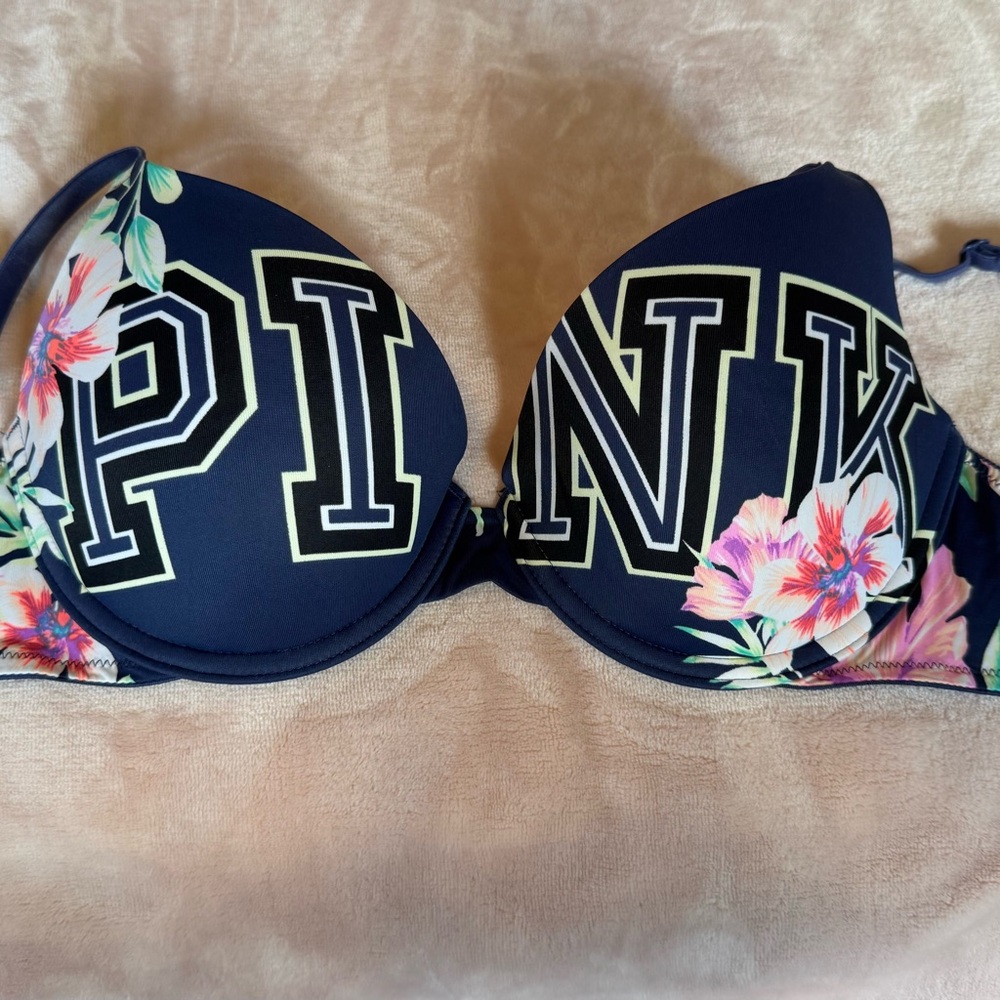 Victoria's Secret PINK Navy Floral Bra
